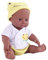 Stecto Puppe Reborn Simulation aus weichem Reborn Baby Doll Spielzeug Modell Puppe Schwarze weiche Puppe für Afrika-Puppe, 10 Zoll, 30 cm