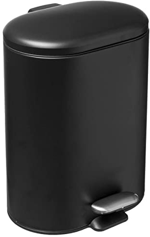 FIVE Silifex Cubo Pedal Acero Inoxidable Siliflex 6 L Negro, Metal, 30,5x24,2x15,5 cm