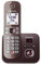 Panasonic KX-TG6861GA - Telefono cordless con segreteria telefonica (bloccare fino a 1.000 numeri di telefono, dimensione carattere, auricolare rumoroso, vivavoce duplex completo), colore: marrone