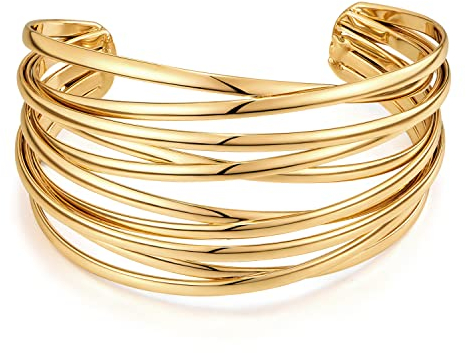 LILIE&WHITE Armreif Eleganter Goldener Armreif für Damen, Offenes Design, Moderner Schmuck für jeden Anlass, Stilvolles Accessoire