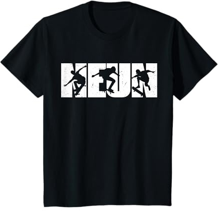9. Geburtstag Geschenk Jungs Kinder Skater Skateboard Fan T-Shirt