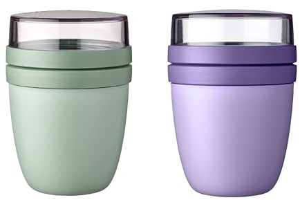 Mepal - Lunchpot Ellipse Mixed - Vivid Lilac + Nordic Sage – 500 ml praktischer Reisebecher, Joghurtbecher, To go Becher – Geeignet für Tiefkühler, Mikrowelle und Spülmaschine, 700 ml