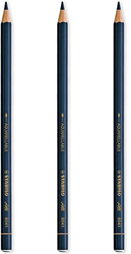 STABILO All Aquarell-Effekt-Bleistifte, 3 Stück, Blau