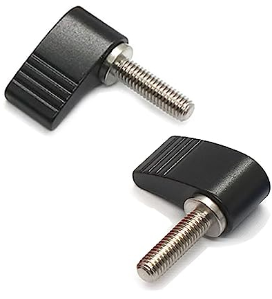 M6x20mm Schrauben mit Griffen Rändelschrauben Einzelflügel Flügelschrauben Knopf Einstellbarer Rändelschraube 2 Stück Schwarz