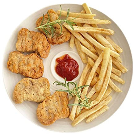 BULINO Serving Tray，Divided Dinner Plates,Fried Chicken and Fries Serving Platter Set of 2,White Chip and Dip Serving Set, Divided Serving Trays Shrimp Cocktail Serving Platter-Cream-7.7 inch
