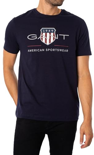GANT Reg Archive Shield Ss T-shirt för kvinnor, Kvällsblå, L