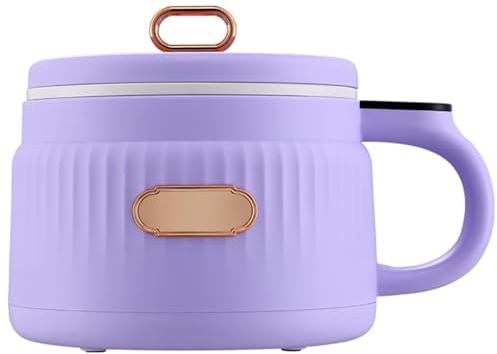 Mini Pentola Elettrica, Fornello da Viaggio Portatile Antiaderente da 1,6 Litri, Pentola Multifunzione per Ramen/Bistecca, con Protezione da Surriscaldamento, Protezione da Bollitura A Secco, per