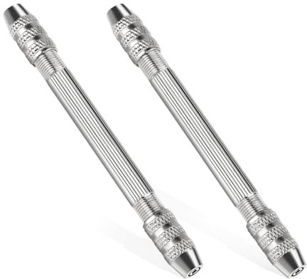 2PCS Double Ended Pin Vises DIY Hand Drills Pin Vise Drill Bit Stranding Tool Hand Push Drills Twisted Copper Wire Tool, Mini Pin Vise Artifact Handmade Antique Jewelry Making Tool