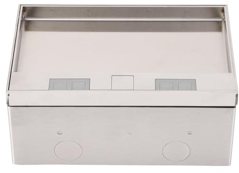 Bodeneinbausteckdose, Eingebettete 4-kW-Steckdose mit 3 EU-Standardanschlüssen, Wasserdichte Bodensteckdose, Edelstahlbox, Wasserdichte Einbausteckdose