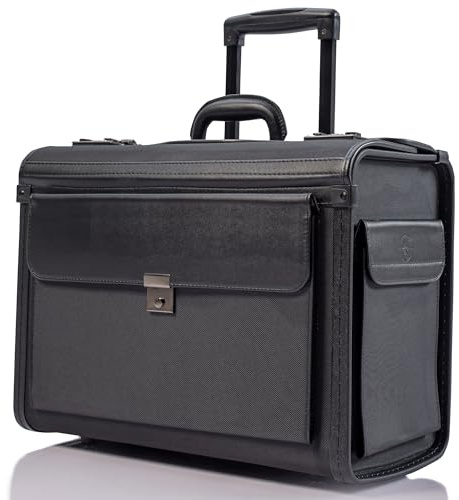 Hammer Anvil 19 maletines con Ruedas para Ventas, Muestra de piloto, Abogado, Adjunto, Nylon balístico Negro, Talla única