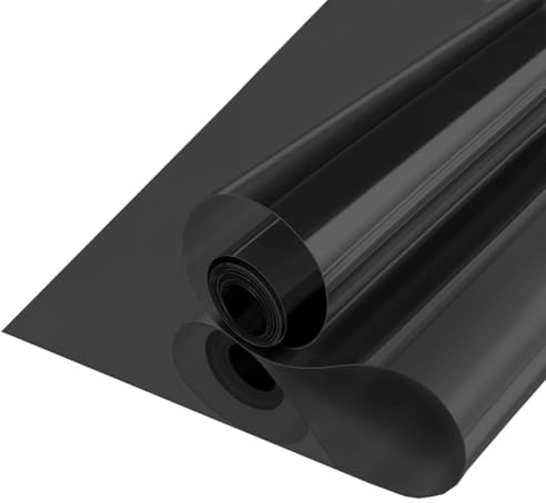 MOCNT Película de Ventana Negro Oscuro 95% Película Opaca Ventana Vinilos Espejo para Ventanas Autoadhesiva Película Solar Protección Privacidad Lámina de Espejo 50cmX300cm