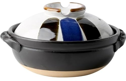 Pentola Calda Giapponese In Ceramica Colorata Donabe, Casseruola Resistente Al Calore Con Coperchio, Piccola Pentola Rotonda In Terracotta, Pentole Da Cucina Giapponesi, 2L