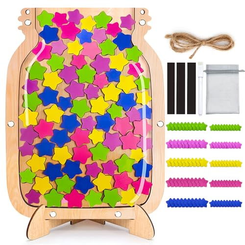CMBPNNGS Magnetisch Belohnungsglas fur Kinder, Belohnungssystem mit 100 Sternen, Reward Jar Klassenzimmer, Lehrerbedarf für positiven Verstärkung in Zuhause und Schule, extra großes 29.5 * 22CM