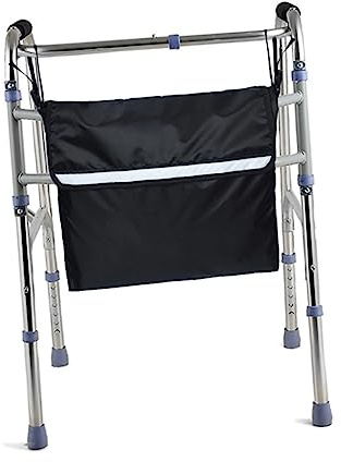 Rollstuhltasche Groß aus Oxford Stoff, Rollstuhl Organizer Schwarz | 1 Stück, Passend für Rollstühle und Scooter, Tragbar für Alltagsgegenstände, Praktische Armlehnentasche