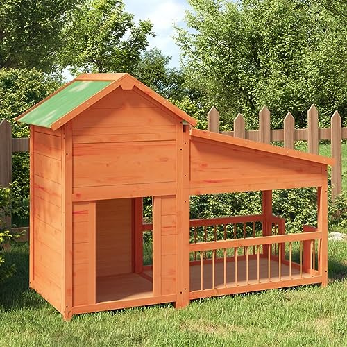 Gecheer Cuccia per Cani da Esterno in Legno Massello di Pino, Marorne, 143x60,5x109 cm, Casetta per Cani