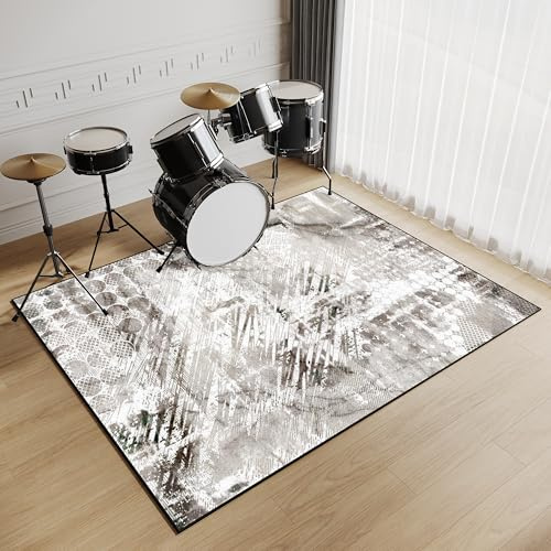 Z·Bling Schlagzeugteppich Rechteckig 100x140cm,Schlagzeug Teppich rutschfest,Schallschutz Teppich für e Drumset,Schlagzeug Elektronisch,Drum Kit,Klavier (Mehrfarbig 6)