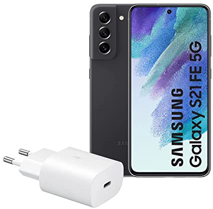 Samsung Galaxy S21 FE 5G (128 GB) Color Grafito + Cargador – Teléfono Móvil Android, Smartphone Libre (Versión Española) (Reacondicionado)