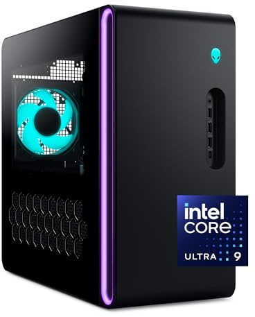 Alienware Aurora Gaming Desktop ACT1250 - Intel Core Ultra 9 285 Processor, Liquid Cooled, NVIDIA GeForce RTX 5080, 32GB DDR5 RAM, 1TB SSD, 1000W Platinum Rated PSU, Windows 11 Home - Clear Panel