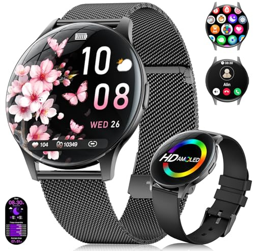 BENYAR SMART smartwatch donna 2025 con chiamate, 7,99 mm, ultra sottile, elegante orologio fitness con display HD Always-On da 1,43 pollici, IP68, impermeabile, 100+ modalità sportive, salute delle