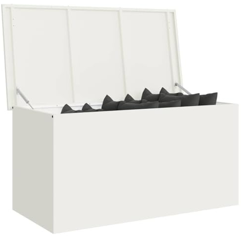 vidaXL Coffre de Rangement de Jardin Acier 100 x 50,5 x 50 cm 220, Solution de Rangement pour Jardin et terrasse, boîte résistant aux intempéries, Organisateur métallique Robuste