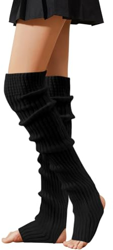 Risipu Scaldamuscoli da donna per yoga, danza classica, scaldamuscoli, accessori alla moda per autunno inverno, Nero , Etichettalia unica