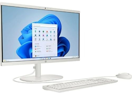 HP 22-DG00 21.45 FHD All-in-One Desktop, Intel Core N200, 8GB RAM, 128GB SSD, Windows 11 Home, White (Renewed)