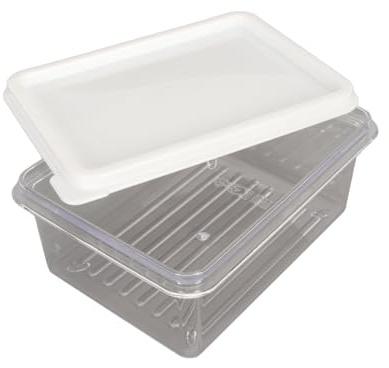 Aumotop Storage Butter Box, Butter Holder with Lid Knife 200g Sealed Low Temperature Resistant Large Dish for Fridge Kitchen