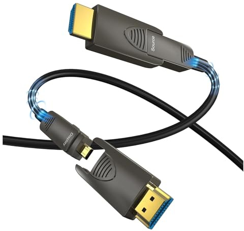 Cavo In Fibra Ottica Staccabile, 8K HDMI 2.1, Tipo A+, Tipo D, 8K A 60 Hz, 4K A 120 Hz, 48 Gbps, 15 M, 20 M, 50 M, Compatibile Con RTX 4070/4090.(15m)