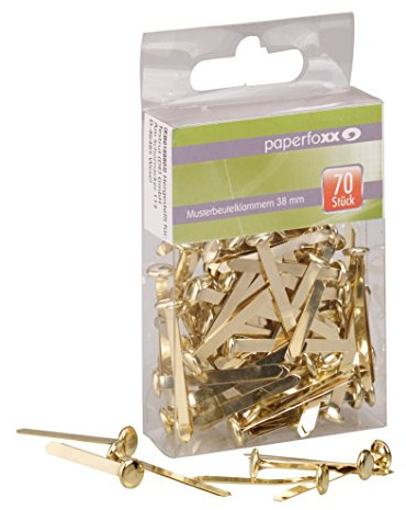 Paperfoxx 115390 Musterbeutelklammern 6-er Pack, 38 mm