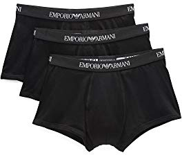 Emporio Armani Mens 3-pack Pure Cotton Swim Trunks, Black, XL UK