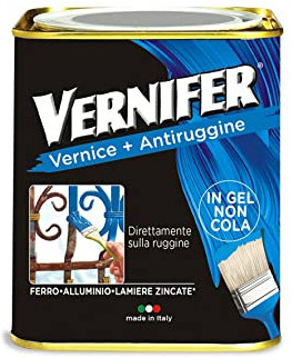 AREXONS 4886 VERNIFER | Nero Satinato, 750 ml Prodotto Verniciante, Smalto Antiruggine, Adatto a Protezione e Finitura di idi Interni ed Esterni, Gel Verniciante