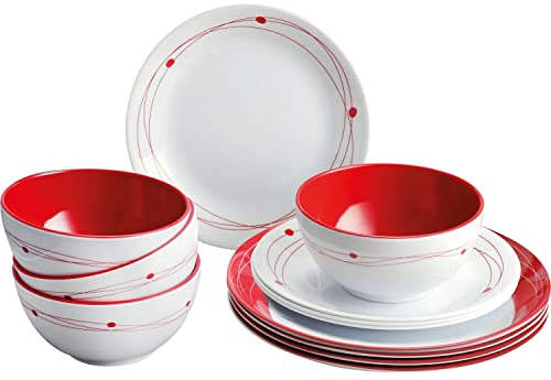 BRUNNER Cosmic Vaisselle de camping en mélamine antidérapante 12 pièces