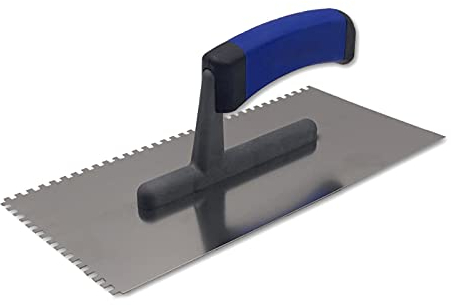 DEWEPRO® Zahnkelle - Zahnspachtel - Glättekelle gezahnt - Zahnung: 4x4mm - Zahnglättekelle - Modell PROFI