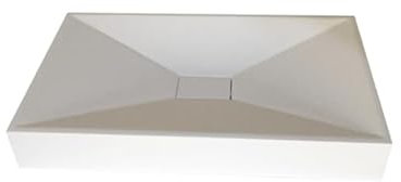 JADE - Vasque rectangulaire à poser - Design Elégant et Raffiné - Solide et Robuste - Entretien Facile - Blanc - 35 x 60 x 9 cm