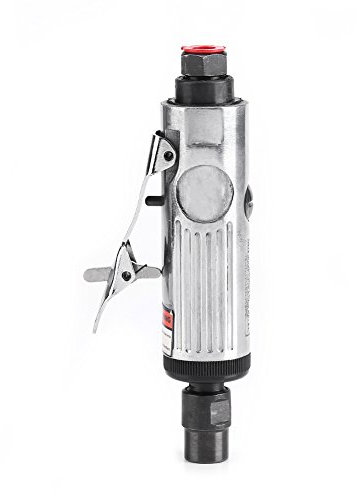 1 / 4Inch Amoladora Recta Neumática Amoladora Angular Neumática Herramienta de Corte de Limpieza Neumática(Plateado)