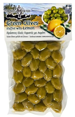 Candia Crop Olive Verdi Greche Ripiene di Limone, 5 x 200g | Olive Intere con Ripieno Naturale di Limone, Prodotto della Grecia, (Totale 1 kg)