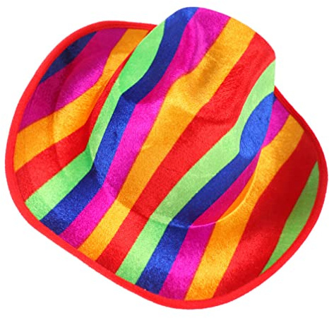 TOYANDONA Regenbogen-Cowboyhut, bunter Filzhut, dekorativer Hut für Herren und Damen, Stolzhut für Karneval, Kostüm, Verkleidung, Cowboyhut, Party, Halloween, Party, Gastgeschenk (Einheitsgröße)