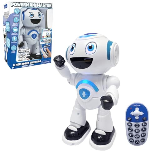 LEXIBOOK, Powerman Master, Inteligente e Interactivo Que lê no brinquedo, Mental para crianças, Que dançam Testes de Música de Animais, Stem, Programável, Controle Remoto, Portugués, ROB25PT