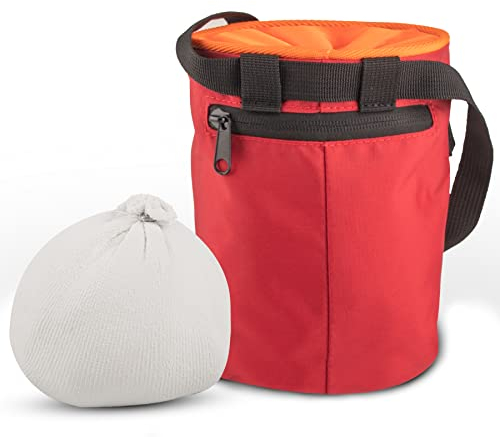 TOPSIDE Boulder/Kletter-Set inkl. Chalkbag (Rot) und Chalkball