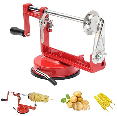 Potato Spiral Cutter, Potato Twister, Twisted Potato Slicer, Manual Blade Spiral Potato Slicer Cucumber Tornado Vegetable Fruit Chips Making Suction Base Kitchen Tool for Home Restaurant
