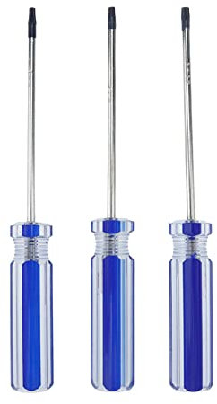 Wealrit 3 cacciaviti Torx a punta magnetica, cacciavite a 6 punti, cacciavite a stella con manico blu (T8, T9, T10)