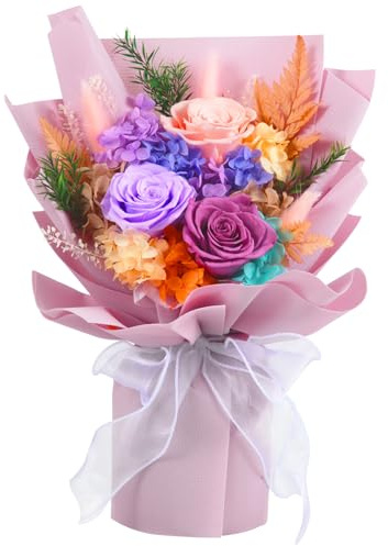 Forever Flower,Flower for Delivery,Roses Bouquet Lasting for 3 years,Birthday Flowers,Sympathy Flowers,Gifts for Her Women Mom Grandma Wife Friends