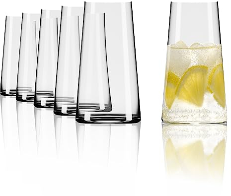 Stölzle Lausitz Vasos Longdrink Power Set de 6, 460 ml – Elegantes Vasos Highball para Cócteles, Agua & Zumo – Vasos de Cristal de – Aptos para Lavavajillas y Resistentes