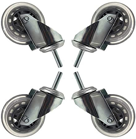 HCZION Stück Lenkrollen mit Vorbau, 75 mm (3 Zoll), Gewinderollen mit Bremsen, M8 x 30 mm, M10 x 30 mm, M12 x 30 mm, Möbelrollen für Blumentopfregale, Schränke, Tische und Kinderbetten (Größe: M8 x
