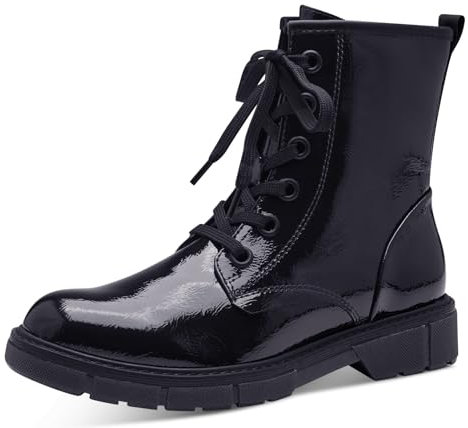 MARCO TOZZI Damen Stiefeletten zum Schnüren Flach mit Reißverschluss, Lila (Purple Patent), 39 EU