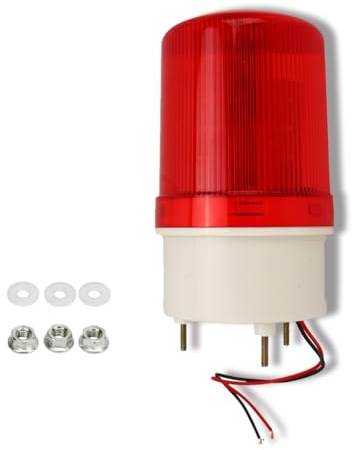 WOOXGEHM Stroboscope LED Rotatif, Stroboscope LED Industriel Rouge 120dB, Lumière D'alarme IP54, Lumière de Balise Rotative, Peut Être Utilisée à L'intérieur Ou à L'extérieur(24V)