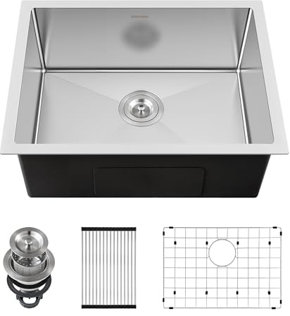 22-Inch Undermount Kitchen Sink, SINKVINE Stainless Steel Single Bowl