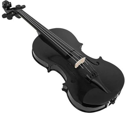 strumento violino Violino 4/4 Violino In Legno Con Custodia E Archetto Violino Nero Fatto A Mano 4 Manopole Regolabili Studenti Principianti