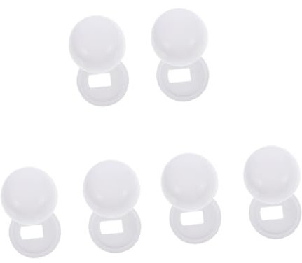 Gadpiparty Lieferungen 6 Paare Zubehör Für Toilettensitze Weiße Schraubenen Toilettenschrauben Aus Kunststoff Schwarze Universelle Wc-bolzenkappen Blaues Dekor Base Universal- Plastik
