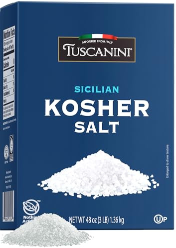 Tuscanini (Medium Grind) Coarse Kosher Salt, 1.36kg | Sicilian Sea Salt | Bulk Kosher Salt | Product of Italy | Coarse Sea Salt
